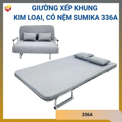 Giường xếp khung kim loại, có nệm Sumika 336A