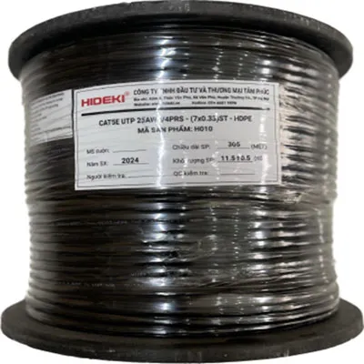 Cáp mạng Hideki UTP 5e 305M (8 lỗi đồng 100% + thép treo)