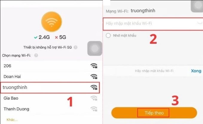 Chọn wifi kết nối