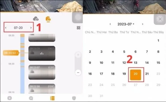 Tùy chỉnh ngày giờ xem
