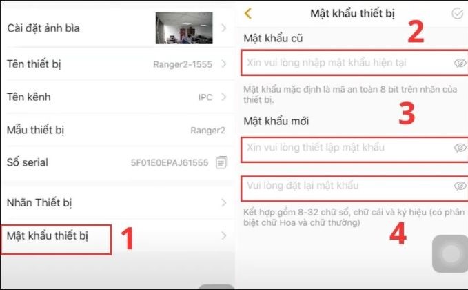 Chọn Mật khẩu thiết bị