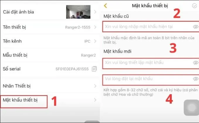 Chọn Mật khẩu thiết bị