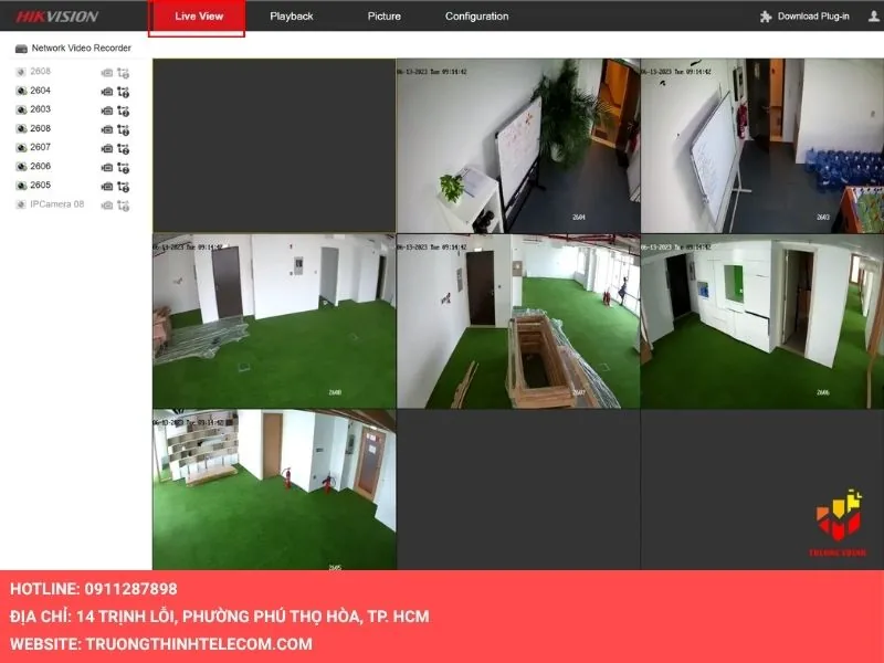 Chọn mục Live View quan sát camera Hikvision