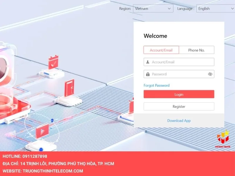 Đăng nhập tài khoản Hik-Connect