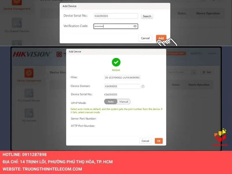 Điền Serial Number (SN)
