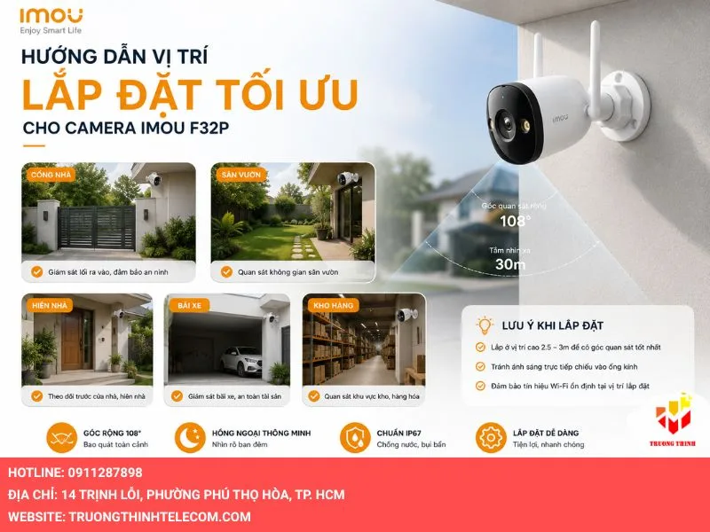 Hướng dẫn vị trí lắp đặt tối ưu cho Camera Imou F32P