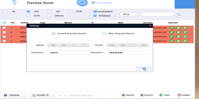 Đặt mật khẩu của camera và bấm OK