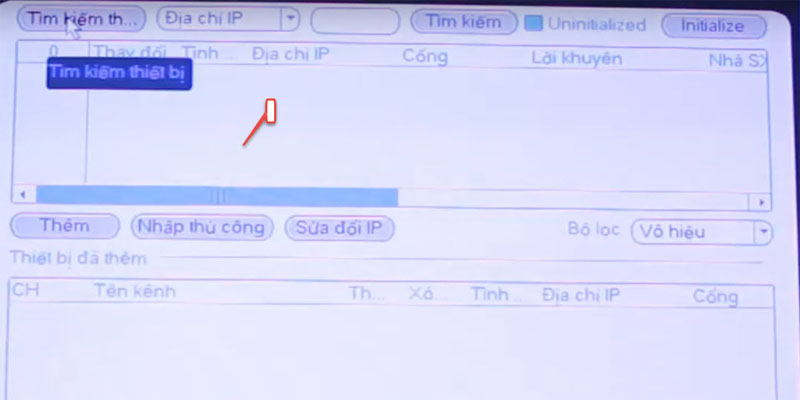 Chọn Tìm kiếm thiết bị