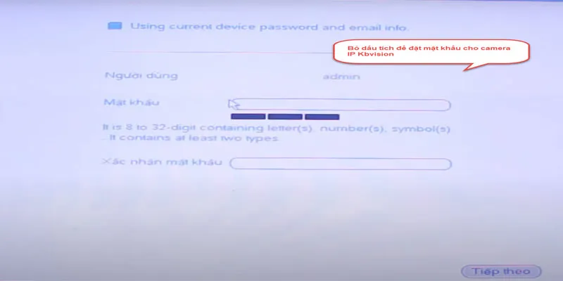 Đặt mật khẩu riêng cho camera