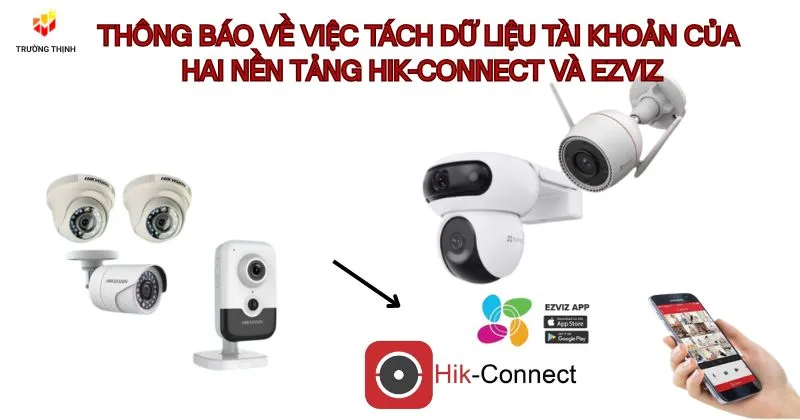 Thông báo về việc tách dữ liệu tài khoản của hai nền tảng Hik-connect và Ezviz