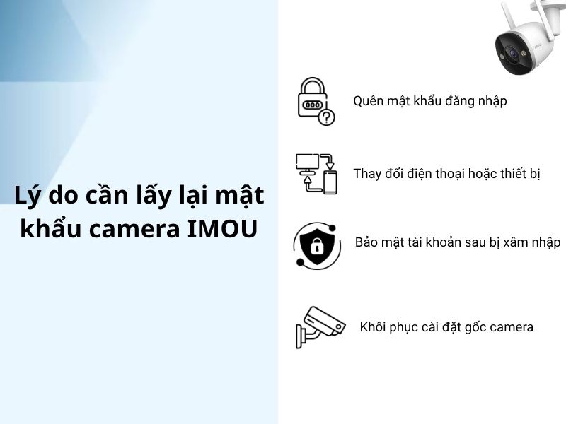 Lý do cần lấy lại mật khẩu camera IMOU