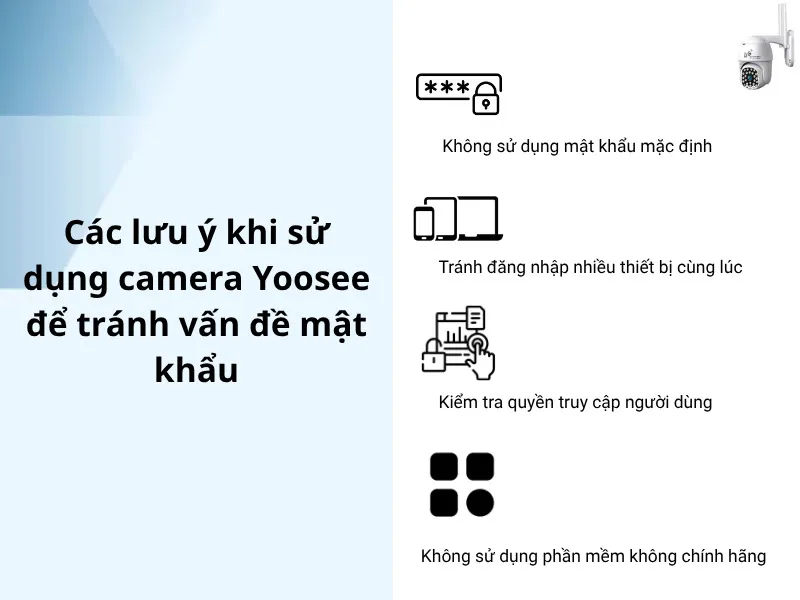 Các lưu ý khi sử dụng camera Yoosee để tránh vấn đề mật khẩu