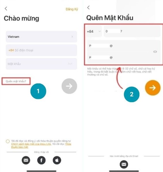 Tiến hành cập nhập mật khẩu mới