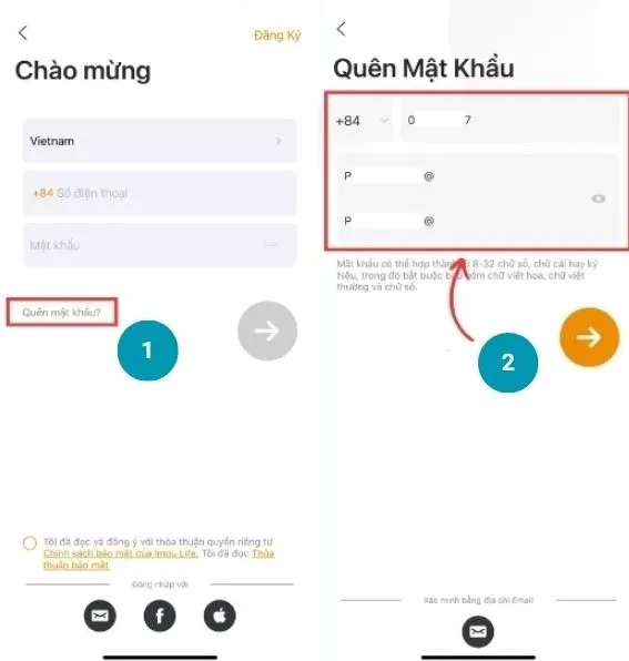 Tiến hành cập nhập mật khẩu mới