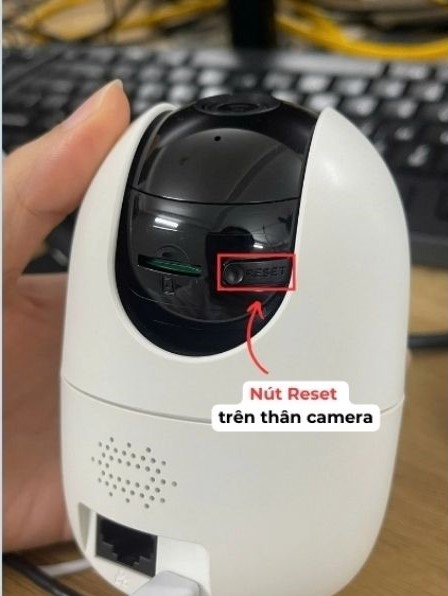 Xác định vị trí nút Reset trên camera