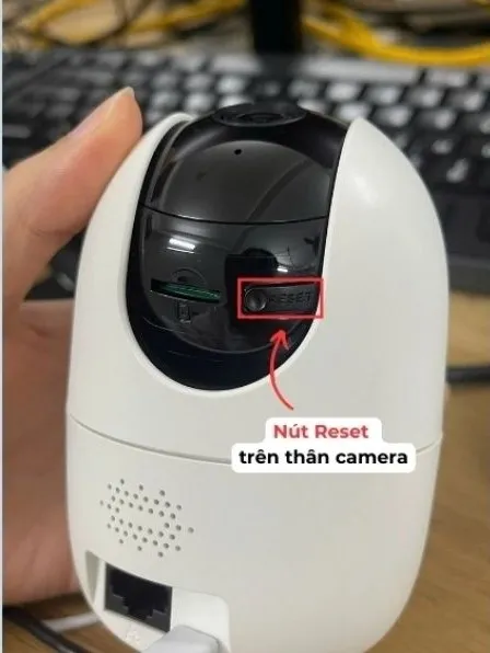 Xác định vị trí nút Reset trên camera