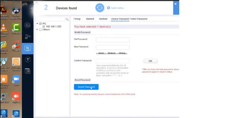 Cách reset camera IP Kbvision trên máy tính