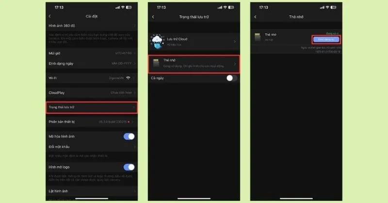 Cách xóa dữ liệu camera Imou trên điện thoại