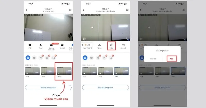 Tiến hành làm theo cách xóa dữ liệu camera Yoosee trên điện thoại