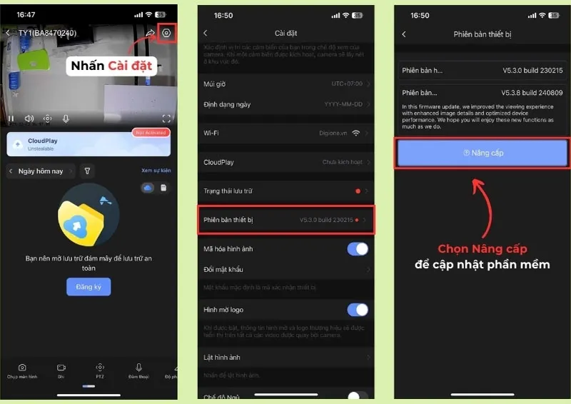 Cập nhập Firmware