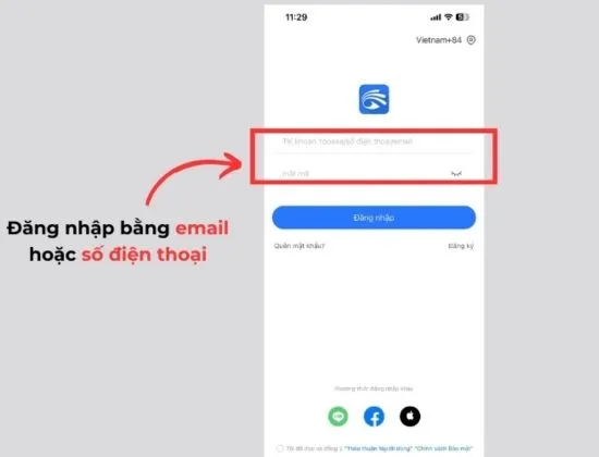 Đăng nhập vào tài khoản đã kết nối với camera Yoose của bạn