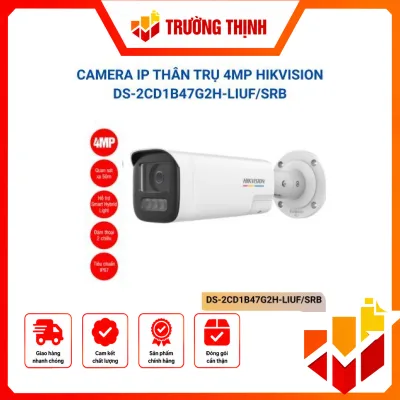 Camera IP thân trụ 4MP Hikvision DS-2CD1B47G2H-LIUF/SRB