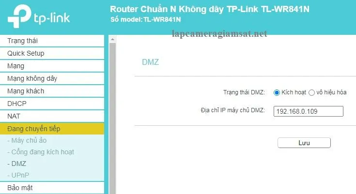 Chỉnh phần DMZ