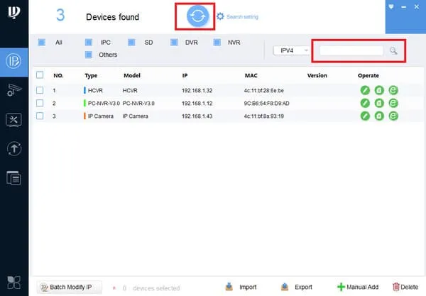 Sử dụng Config Tool để quét và tìm thiết bị