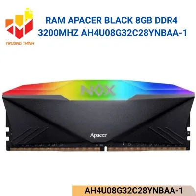 Ram Apacer NOX RGB Black 8GB DDR4 3200MHz AH4U08G32C28YNBAA-1