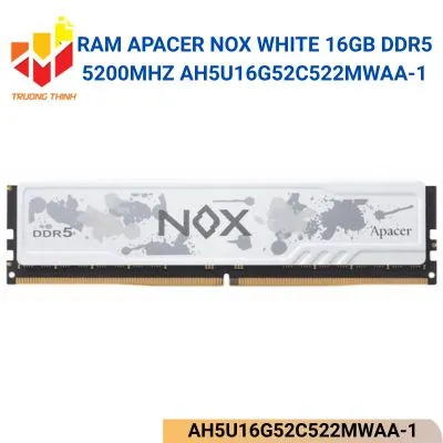 Ram Apacer NOX White 16GB DDR5 5200Mhz AH5U16G52C522MWAA-1