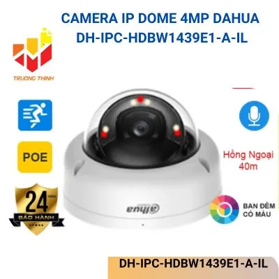 Camera IP Dome 4MP DAHUA DH-IPC-HDBW1439E1-A-IL