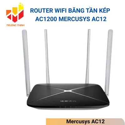 Router Wifi Băng tần kép AC1200 Mercusys AC12
