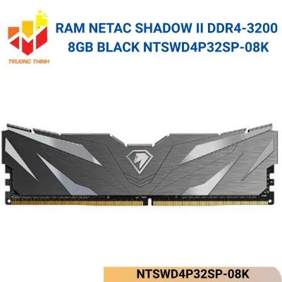 Ram Netac Shadow II DDR4-3200 8GB Black NTSWD4P32SP-08K