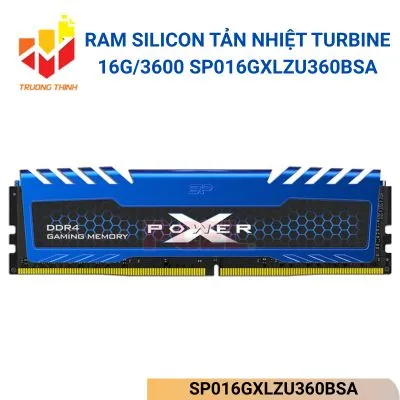 Ram Silicon Tản nhiệt Turbine 16G/3600 Màu Xanh SP016GXLZU360BSA
