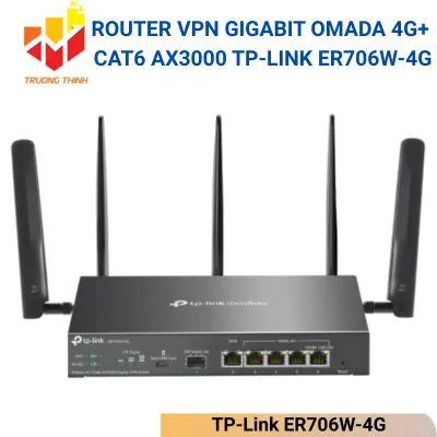 Router VPN Gigabit Omada 4G+ Cat6 AX3000 TP-Link ER706W-4G