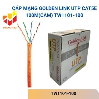 Cáp Mạng Cat5E UTP Golden Link 100m (Cam) (TW1101-100)