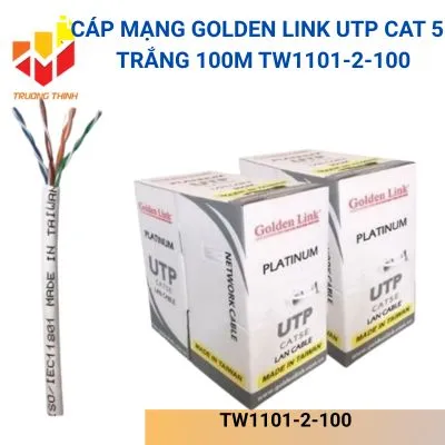 Cáp mạng Golden Link UTP Cat 5e Trắng 100m TW1101-2-100