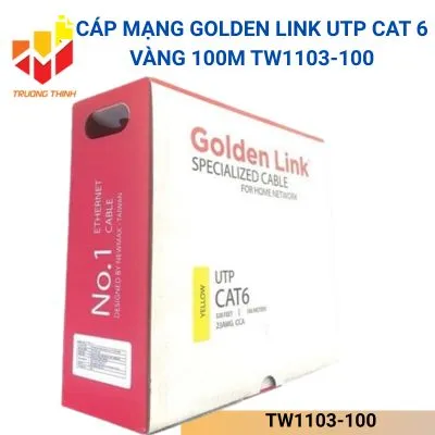 Cáp mạng Golden Link UTP Cat 6 Platinum Vàng 100m TW1103-100