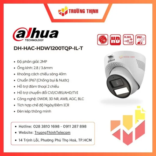 Camera Dahua DH-HAC-HDW1200TQP-IL-T