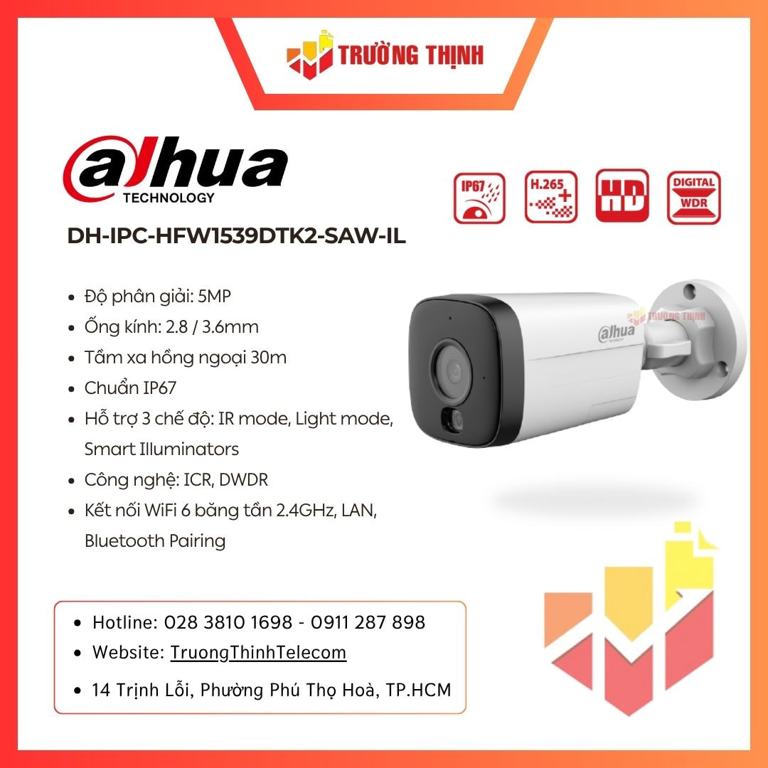 Camera Dahua DH-IPC-HFW1539DTK2-SAW-IL