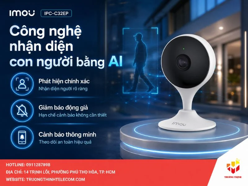 Công nghệ nhận diện con người bằng AI trên Imou IPC-C32EP