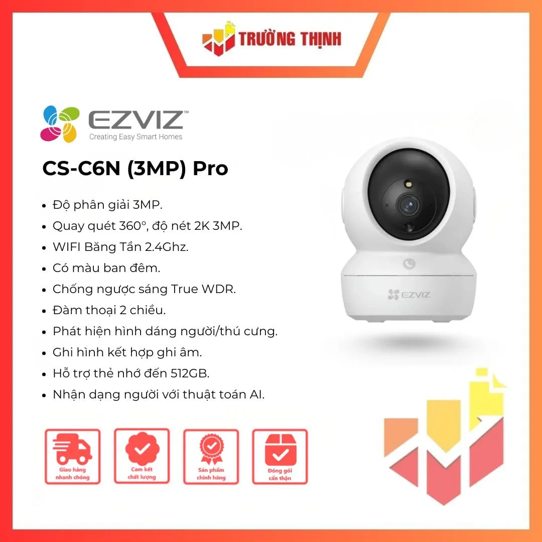 Camera Wifi thông minh Ezviz C6N Pro 3MP 2K