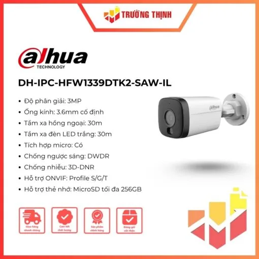 Camera Dahua DH-IPC-HFW1339DTK2-SAW-IL