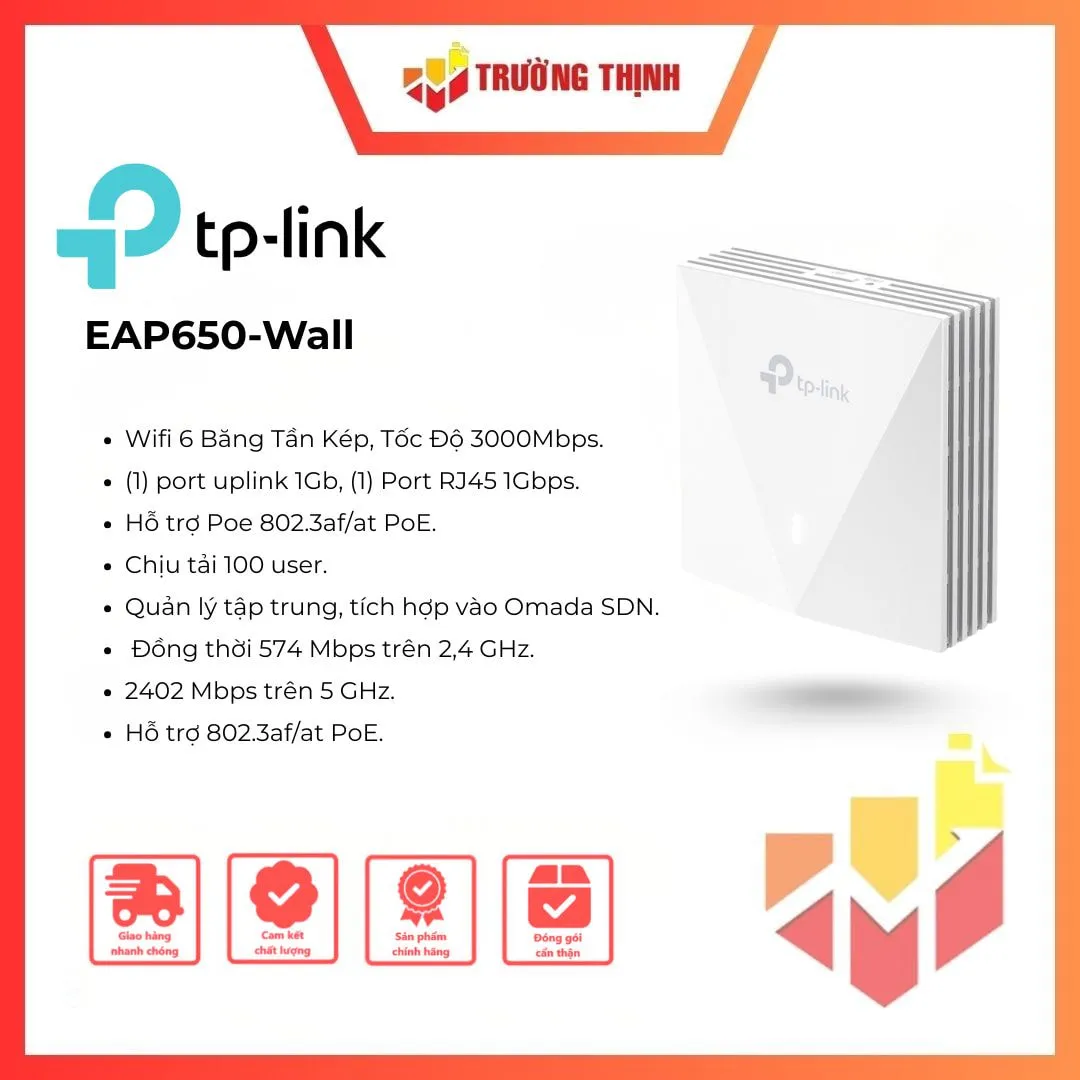 Access Point Treo Tường WiFi 6 AX3000 TP-Link EAP650-Wall