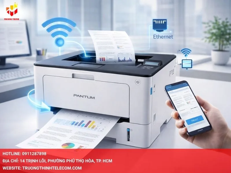 Kết nối đa dạng: WiFi, Ethernet và Mobile Printing
