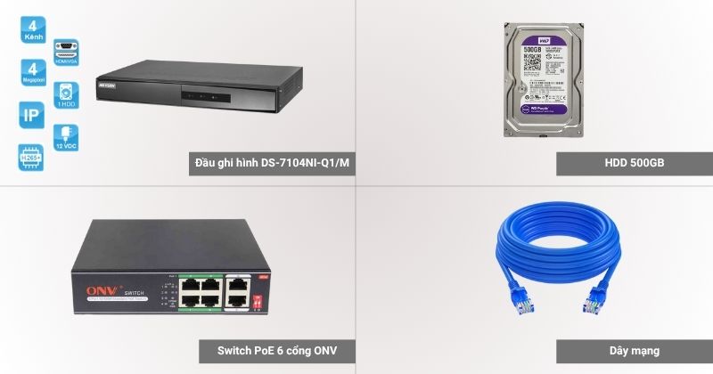 Thông số của đầu ghi và phụ kiện đi kèm