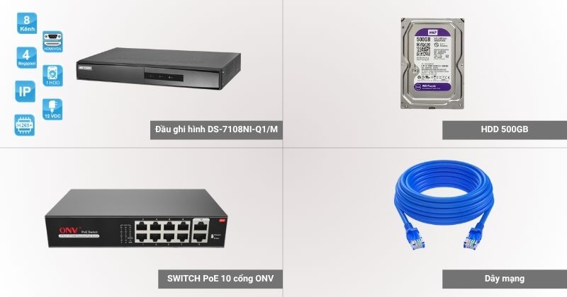 Thông số của đầu ghi DS-7108NI-Q1/M và những phụ kiện đi kèm