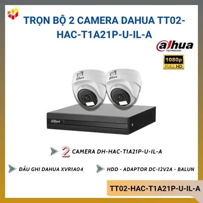 Trọn bộ 2 camera Dahua TT02-HAC-T1A21P-U-IL-A
