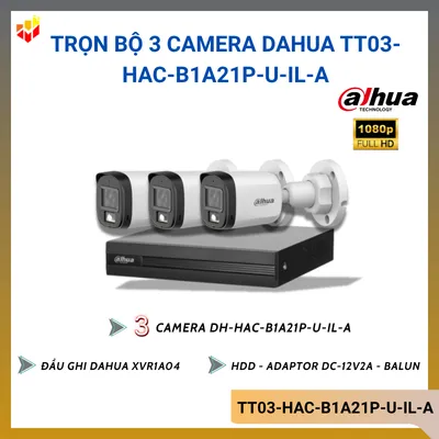 Trọn bộ 3 camera Dahua TT03-HAC-B1A21P-U-IL-A