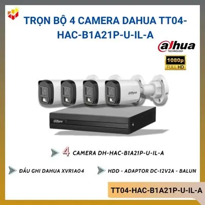 Trọn bộ 4 camera Dahua TT04-HAC-B1A21P-U-IL-A